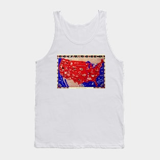 Vintage United States of America Travel Bureau Map, See America Tank Top